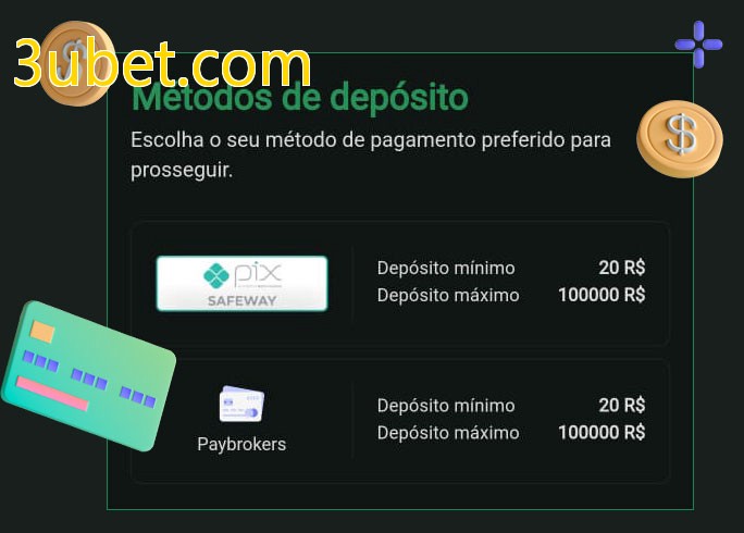 O cassino 3ubet.combet oferece uma grande variedade de métodos de pagamento